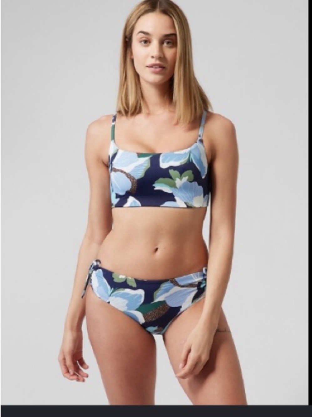 Athleta Hero BloomBlue Scoop Bikini Top M